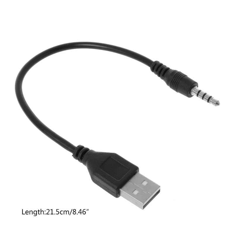 USB 2.0 Male to 3.5mm Male AUX Audio Cable Plug Jack Converter Adapter Plug Car MP3 Player Mobile Phones 1Pc
