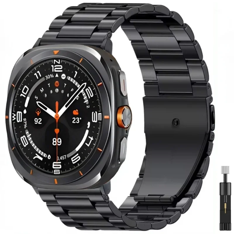 Sleek Stainless Steel Metal Watchband Bracelet