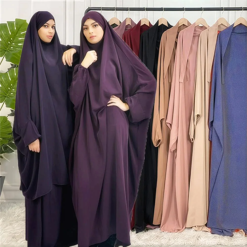 10-Colors-Muslim-Robe-One-Piece-Solid-Color-Long-Dress-Ramadan-Prayer ...