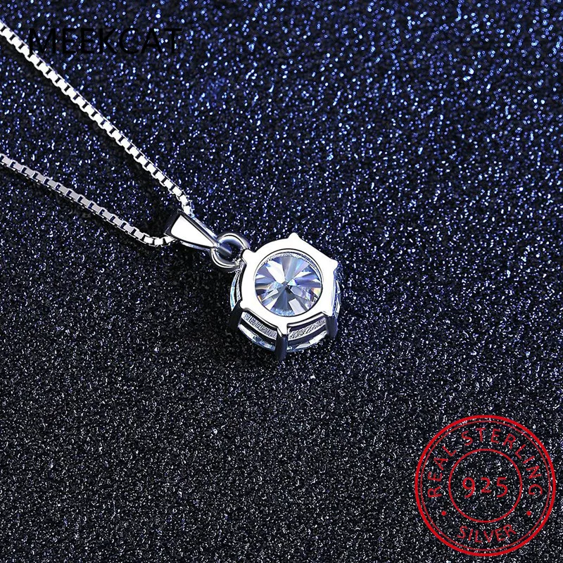 Moissanite Necklace Silver Necklace 2.0ct VVS1 D Color Moissanite Necklace 925 Soild Sterling Sliver Chain with Certificate Fine Jewelry for Woman
