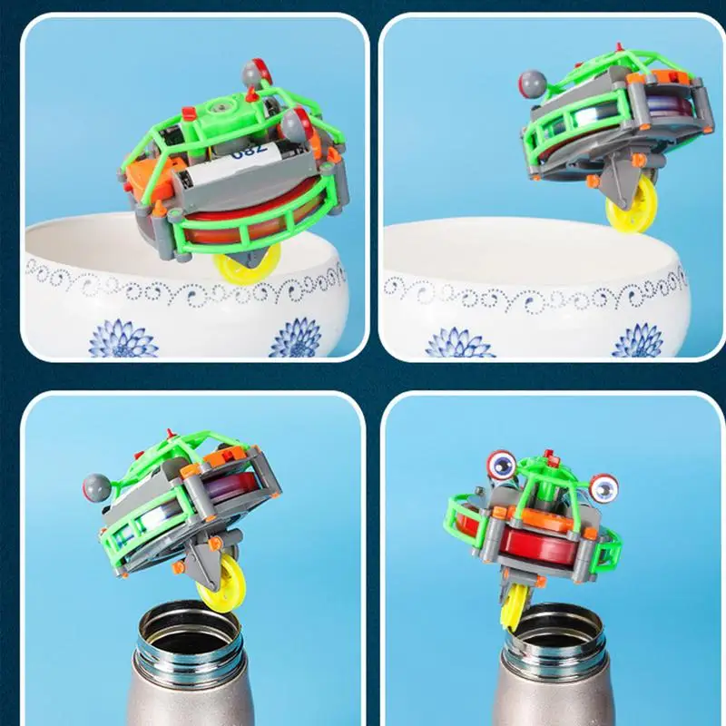 Electric Unicycle Spinner Fingertip Gyro Toy Creative Wire-walking Robot  Walker Balance Car Assembling Interesting Gifts For Kid