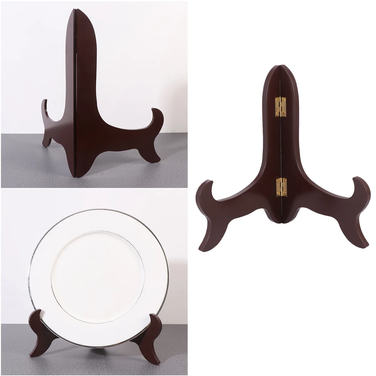 

Valiclud Home Decor Wooden Display Stand Plate Stands Display Plate Holder Easels Picture Frame Stand Plate Holder Display Stand