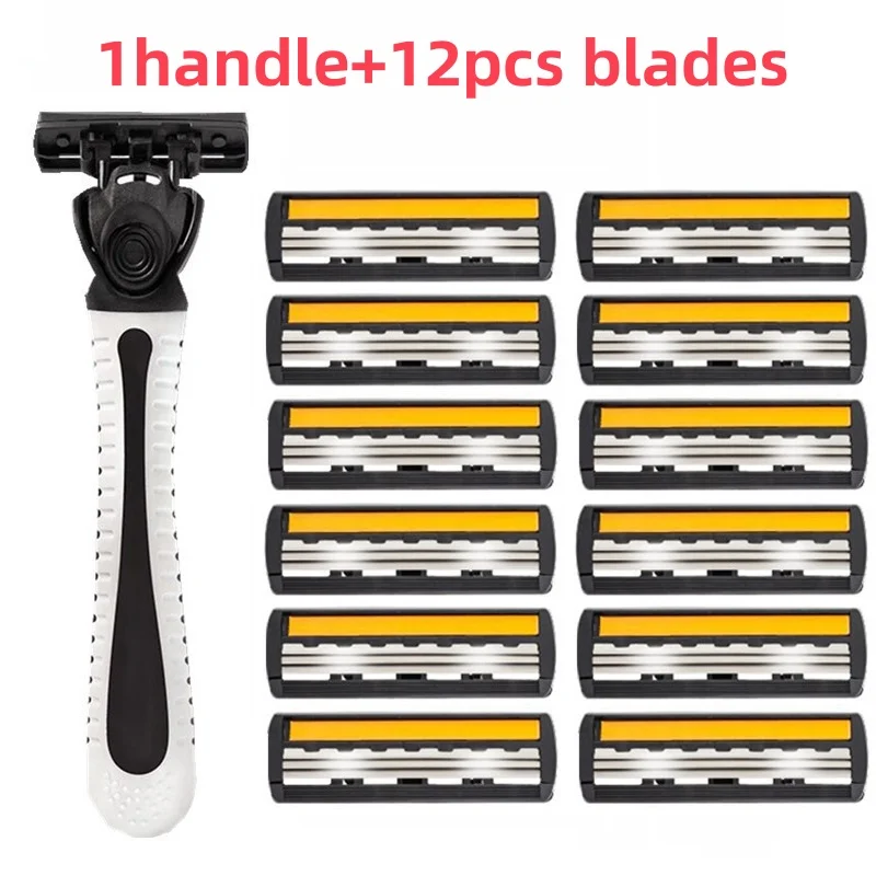 Men's Professional Reusable Safety Shaver with Three-Layer Blade