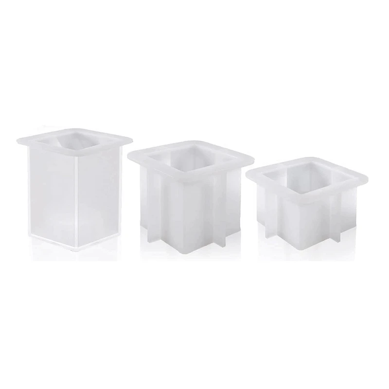 

3Piece Epoxy Resin Molds For Making Tea Light Candle Holder Resin Art Candles Mold Casting Kit White