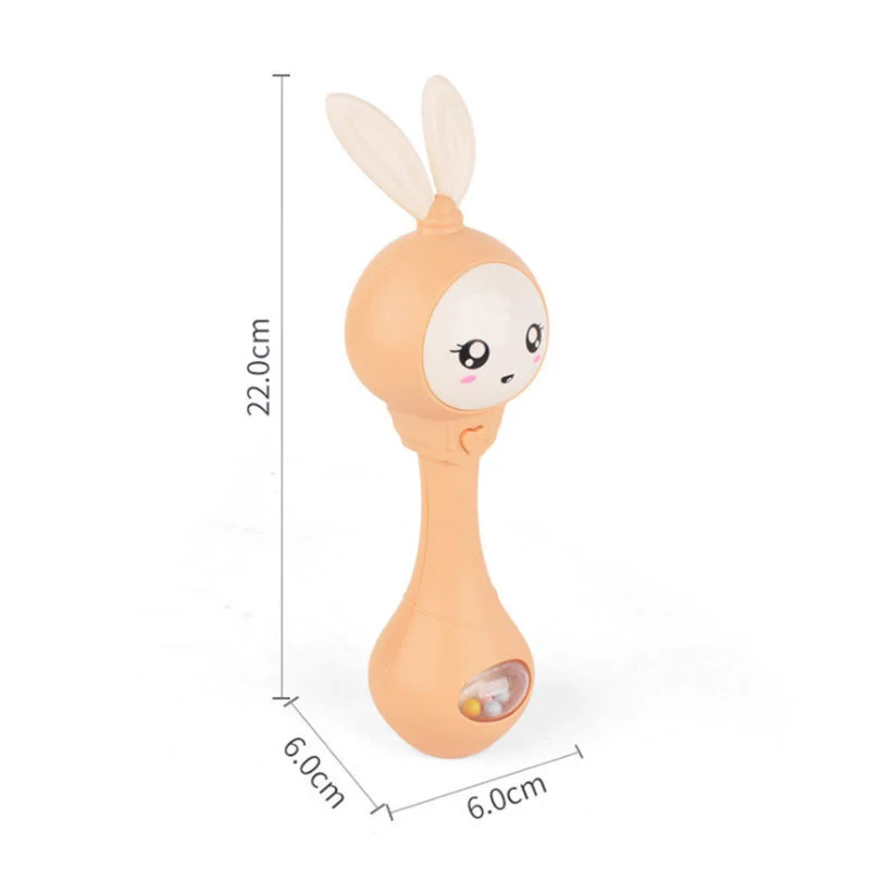 Music Flashing Rabbit Teether Hand Bells Toy