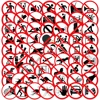 62 Funny no sign stickers, luggage, notebook, guitar, skateboard, waterproof PVC graffiti stickers 1