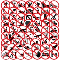 62 Funny no sign stickers, luggage, notebook, guitar, skateboard, waterproof PVC graffiti stickers 1