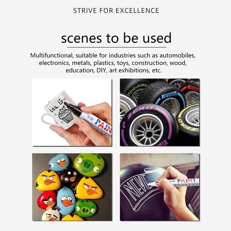 Metal Glasses Frame Paint Off Repair Pen Touch-up Paint Permanent Marker Waterproof Pen Note Stripping Repair
