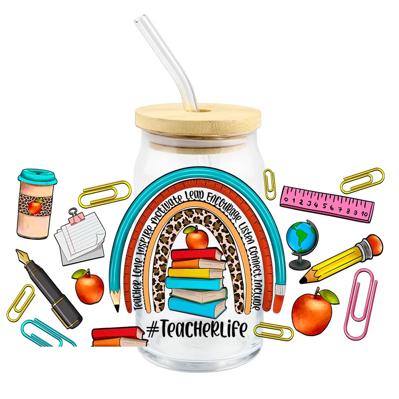 TeacherLifeUVDTFTransferStickerDIYForWrapsWaterproofGlass