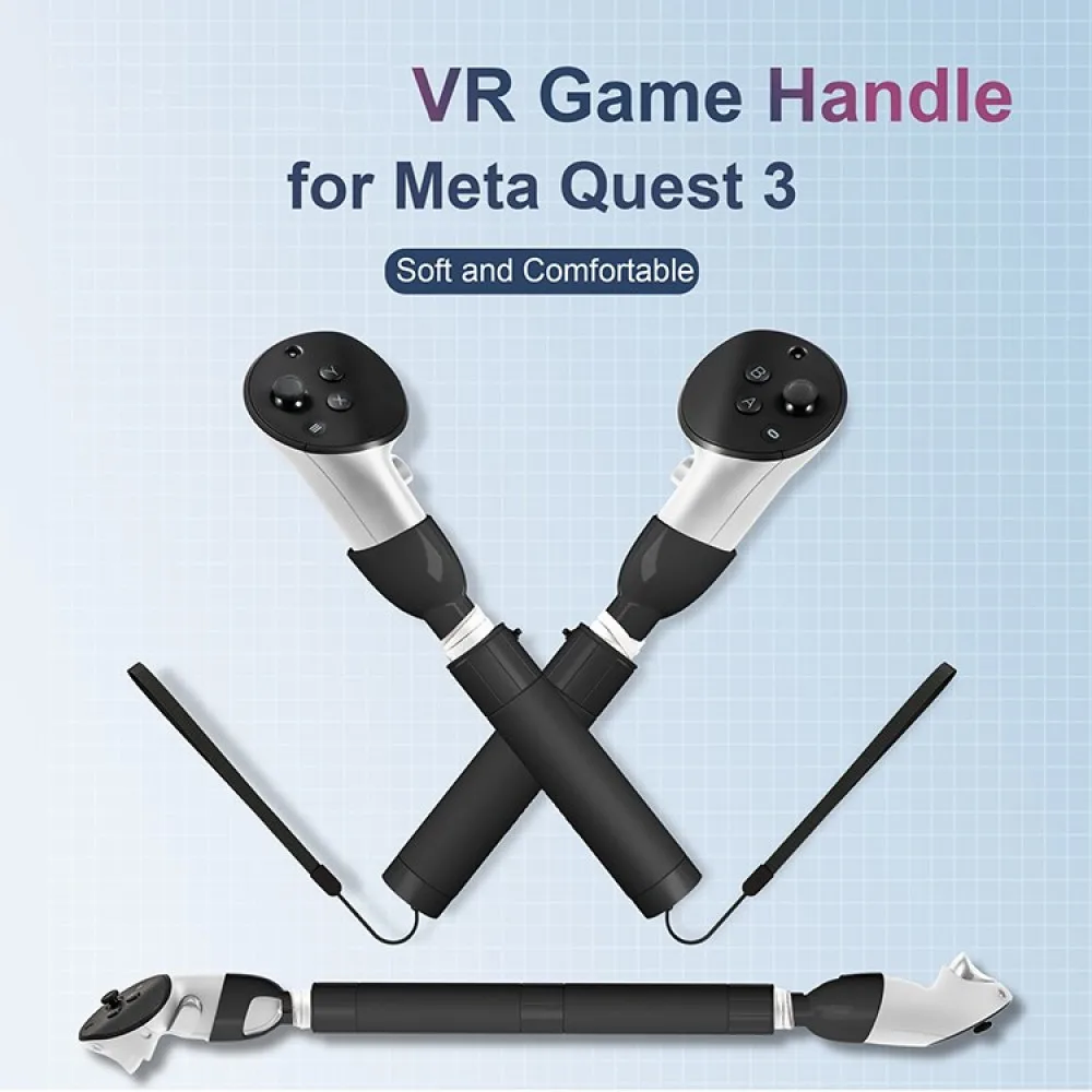 2pcs VR Golf Game Controller Extension Handle Golf Stick Gamepad Holder with Lanyard for Meta Quest 3 Accessory