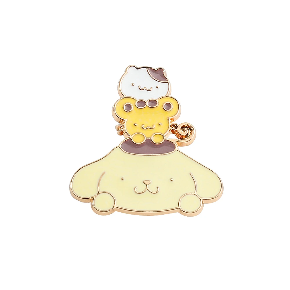 Olá kitty kuromi pochacco kit fofo alfinetes de lapela de gato para mochilas broches para mulheres alfinete esmaltado presente acessórios de joias da moda