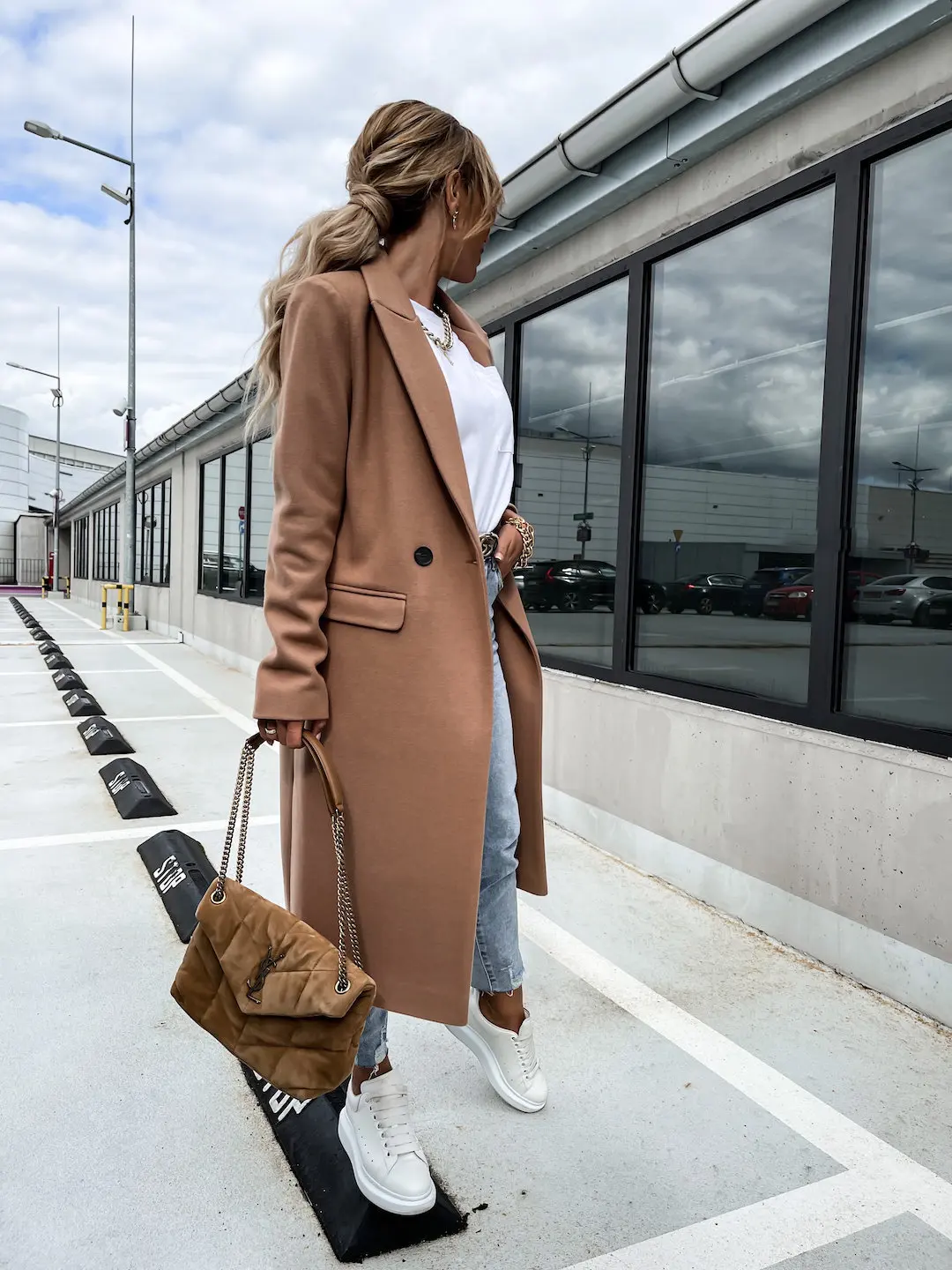 Autumn and Winter Long Suit Collar Woolen Coat Women ...