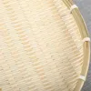 Bamboo Woven Basket Tray Flat Wicker Round Fruit Basket Woven Food Storage Shallow Tray Decorative Serving Tray for Home Kitchen 4