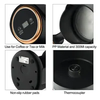 Cafetière Portable 300ml 600W avec Protection contre les débordements, arrêt automatique, cuiseur à café électrique turc noir-or 3