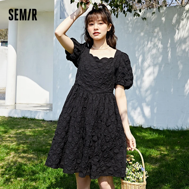 

Женское мини-платья Semir, с бантом, лепестковым воротником, летний, 2022