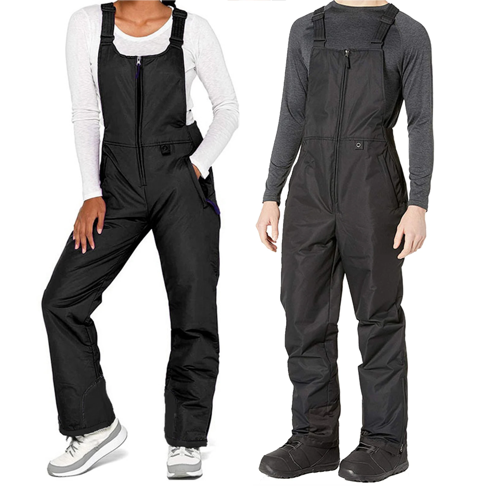 Isolierte Skihose Overalls Ripstop warm isolierte Snowboard Overalls bequeme Schnee lätzchen Skihose für Männer & Frauen S-4XL