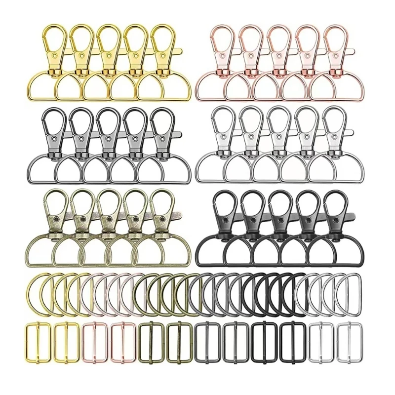 

Lobster Keyring Attachment for DIY Keychain Supplies Colorful Lobster D shaped Keychain for Backpacks and Wallets