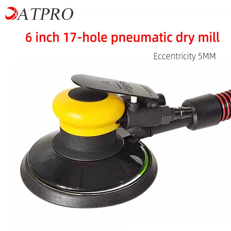 6-inch 17-hole Pneumatic Sander 150MM Air Grinder Lndustrial-grade Automotive Pneumatic Sandpaper Grinder Head Dry