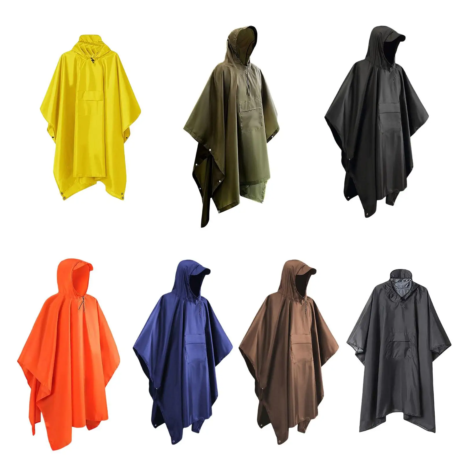 Wet Weather Rain Poncho Floor Mat Canopy Reusable Tarp for Adult Unisex Outdoor