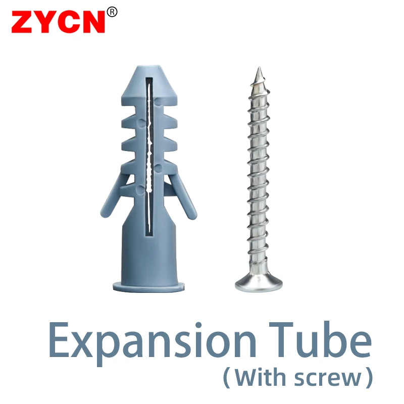 50Sets Nylon Self-Tapping Expansion Tube Screw Bolt 6/7/8/10/12MM Grey Plastic Wall Anchors Plugs Standard Fasteners Anti-Slip