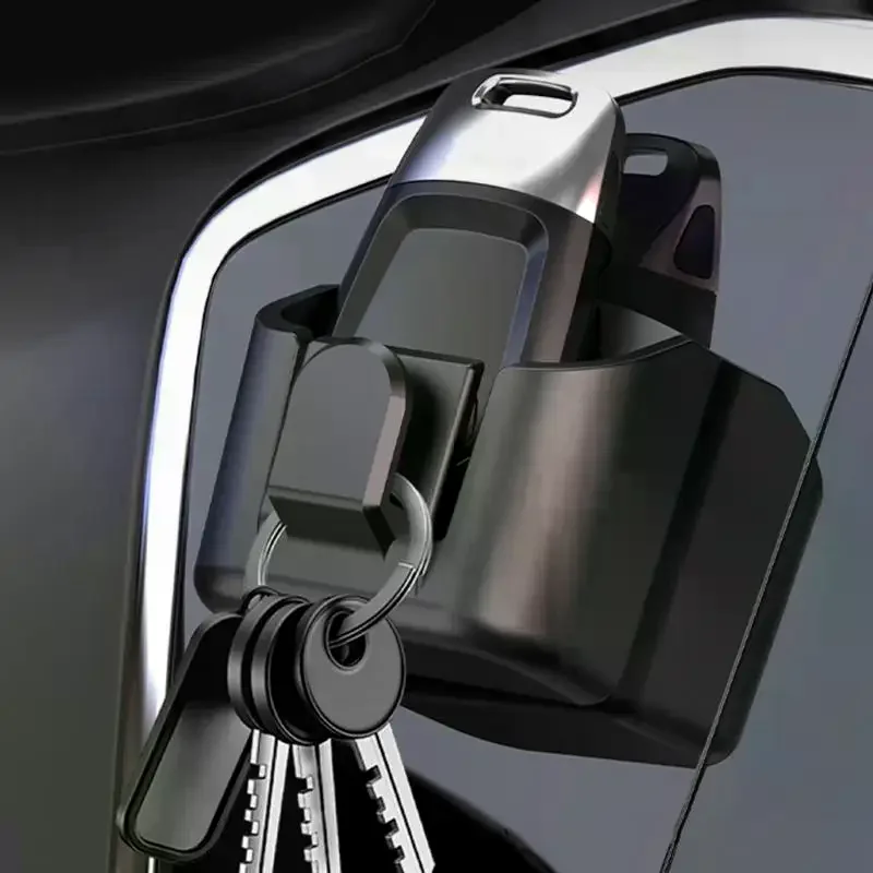 2Pcs Multi-Functional Key Holder Clip Organizer Car Dashboard Key Storage Box Back Adhesive Mount Fit For Card Key Rack Storage
