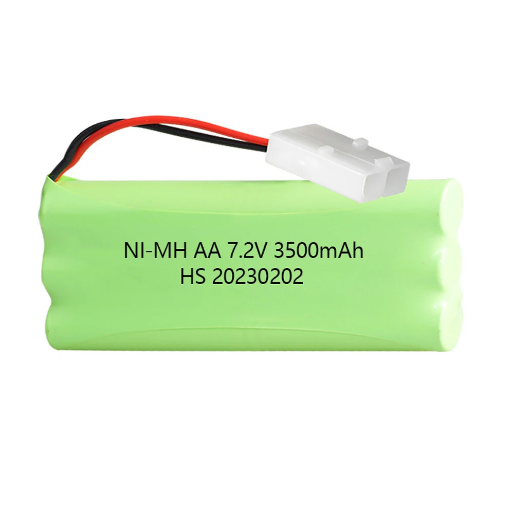 7,2V 2400mAh Batteria Ni-MH con Tamiya KET 2P Connettore e Cavo di Ricarica USB, Pacco Batteria Ricaricabile Ni-MH AA per Veicoli RC Auto Camion Escavatori Cingolati Carri Armati
