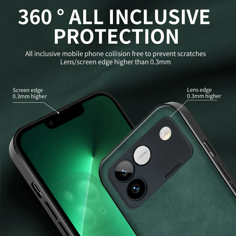Shockproof Matte Leather Soft Back Cover - Skin Feel Case