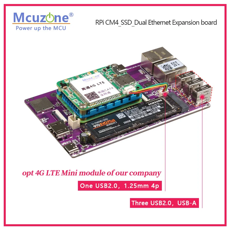 Raspberry Pi-cm4_ssd_dual Placa de Expansão Ethernet Pcie 2.5gbps 1gbps Ethernet Original Pcie Nvme Ssd M.2 - Imagem 5