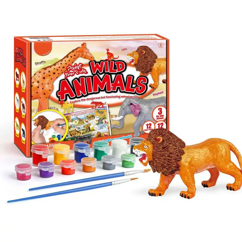 Animal Painting Kit For Kid Decorate Your Own Painting Set Animal Crafts Paintable  Figurines Art Educational Projects Creative - AliExpress