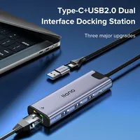 Llano USB C Hub, 5 in 1 USB C Hub Multiport Adapter W/Migabit Ethernet, 100W PD, 3 USB 2.0 for Laptops PC 1