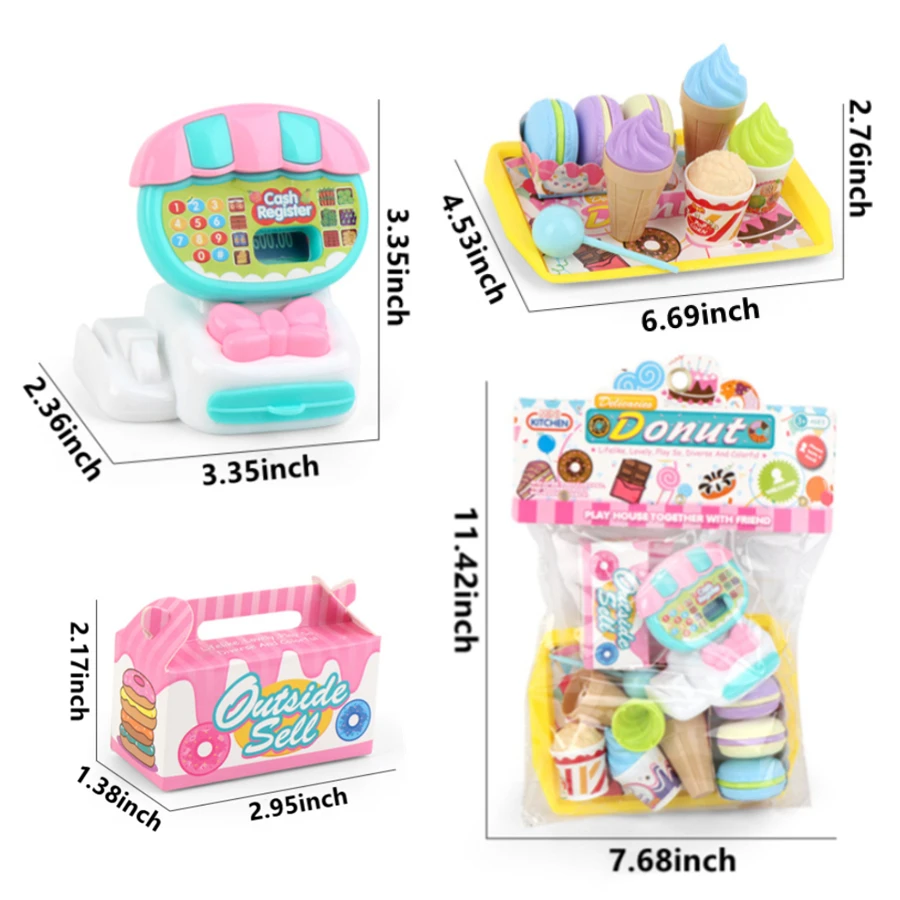 Supermarket Cashier Toys Mini Supermarket Cash Register Play House Shopping Cart Set Children's Toys