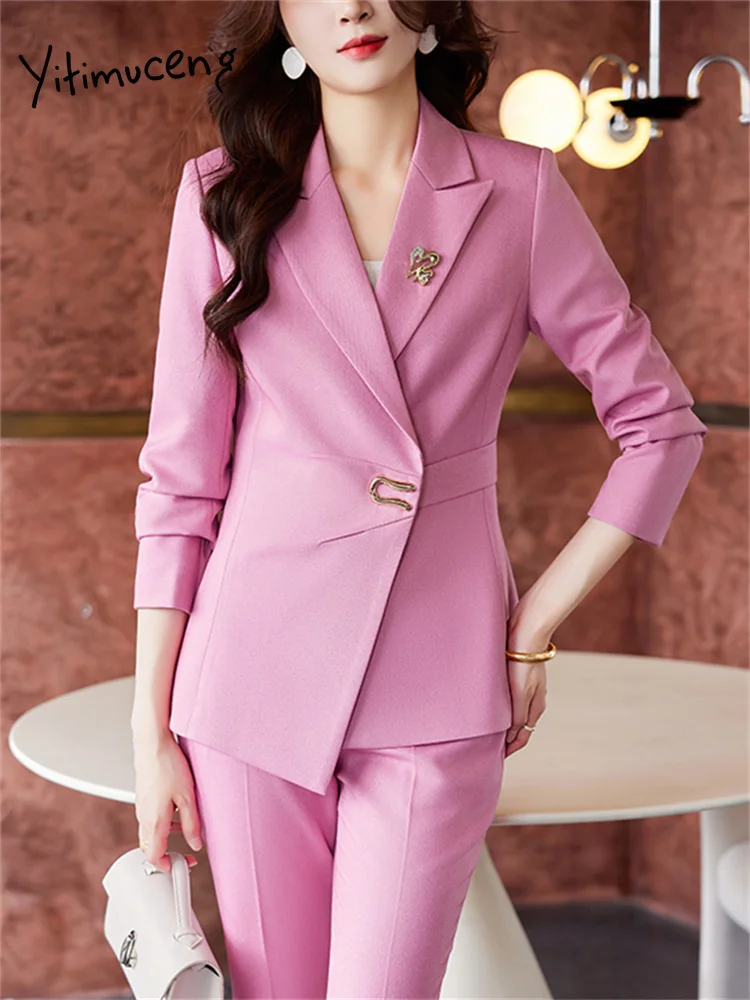 Purple Pants Suit Women Office Lady Blazer Jacket Coat+Pant 2 Piece Set  Female 2022 Spring Autumn Elegant Casual Suits Outfits - Price history &  Review, AliExpress Seller - THYKS Brand Store Store