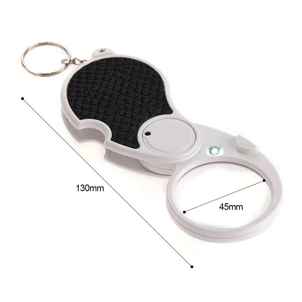 10X Folding Pocket Magnifier 2.56''Diameter Loupe with Keychain Portable Magnifying  Glass for Reading Jewelry Coins Hobby Using