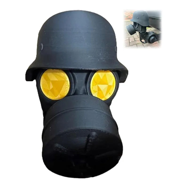 Anhängerkupplungsabdeckung mit Stahlhelm und Gasmaske. 3D-gedruckte Anhängerkupplungs-Kugelabdeckung verhindert Rostung des Empfängerrohrs – Detail 12