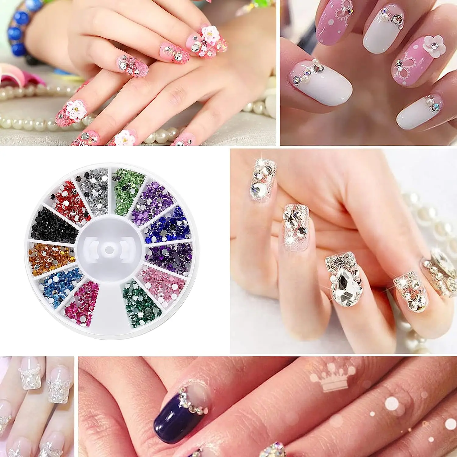 100pcs Nail Rhinestones 3D Nails Art Accessories for Nail Decoration, Nail  Diamonds Rhinestones Nail Gems and Charms - AliExpress