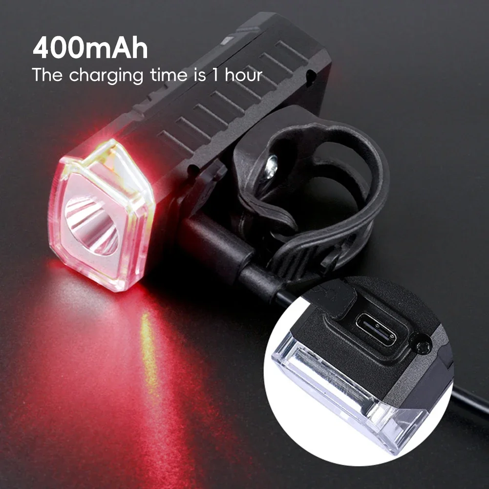Bicycle Front Light USB Rechargeable Mountain Bike Light Waterproof 3 Modes Flashlight Super Long Battery Life Bike Accessories