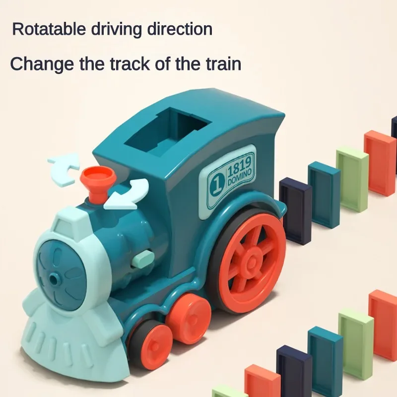 Children's Toys Domino Train Electric Car Kids Automatic Laying Dominoes Set Brick Blocks Kits Children's Games for Boys Gift Toy Building Blocks Domino Set