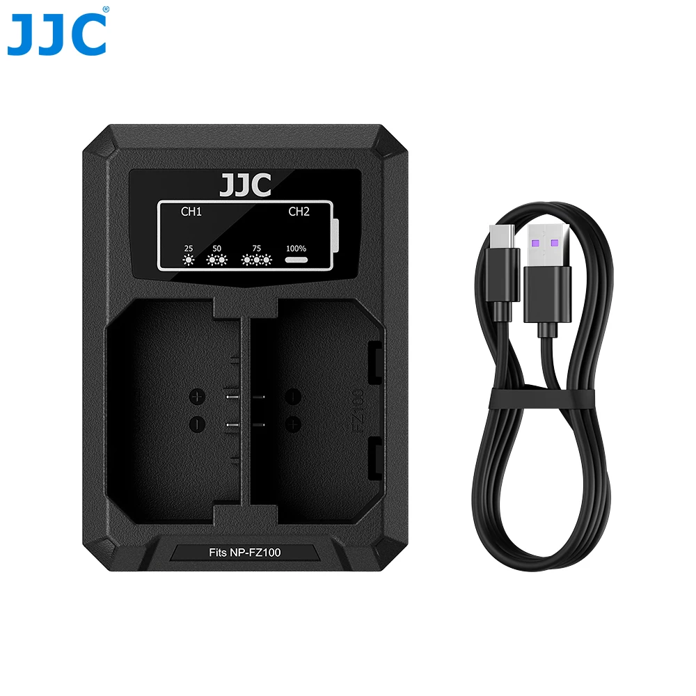 JJC NP-FZ100 배터리 충전기 USB C ( A6700 A6600 A7V A7IV A7 V IV A7III A7 III ZV-E1 ZV-E10 II A7C II A7CR A7R V IV III 용)