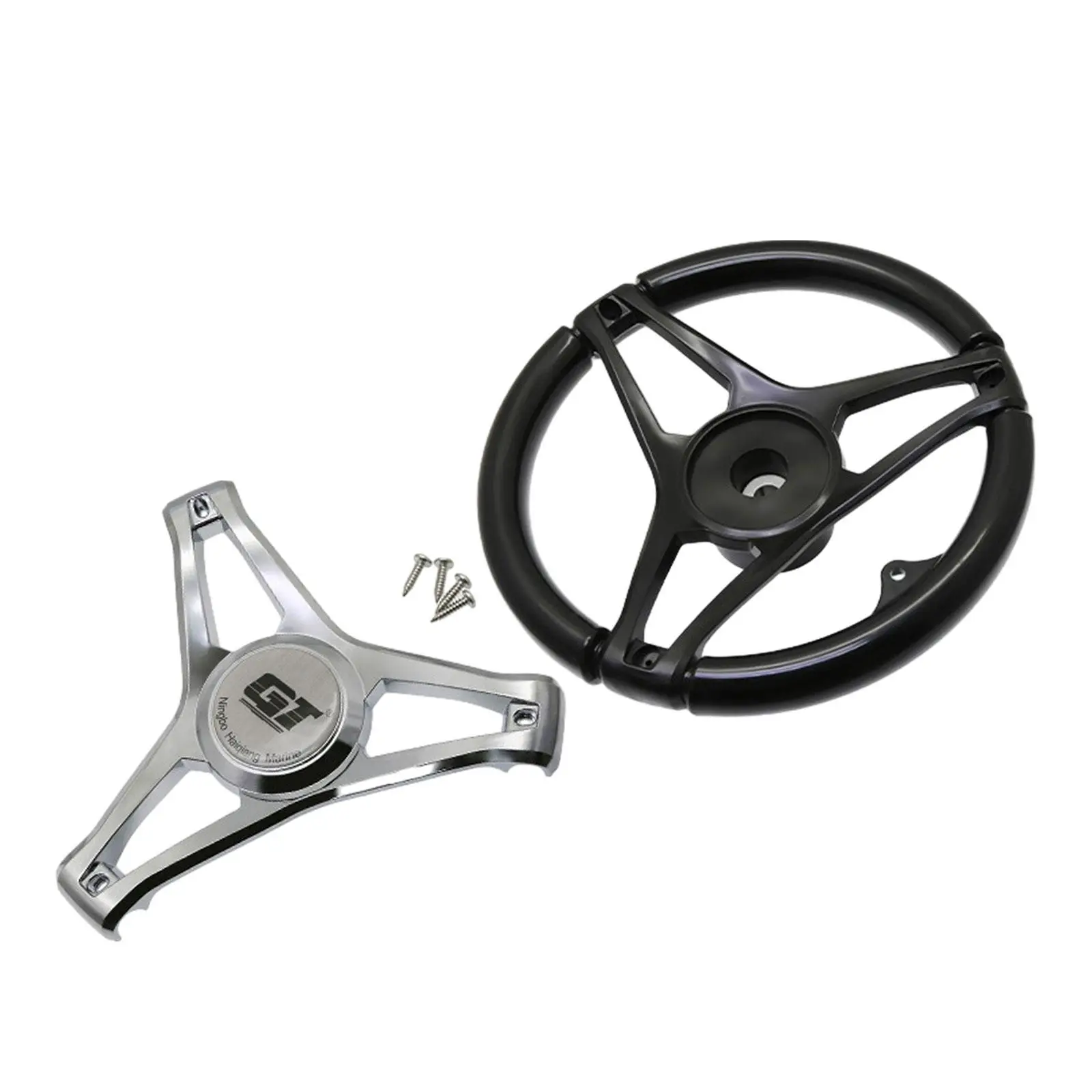 Boat Steering Wheel Anti Slip Waterborne Vehicles Sturdy 340mm for Marine Vessels Boat Speedboat Yacht Pontoon Boat