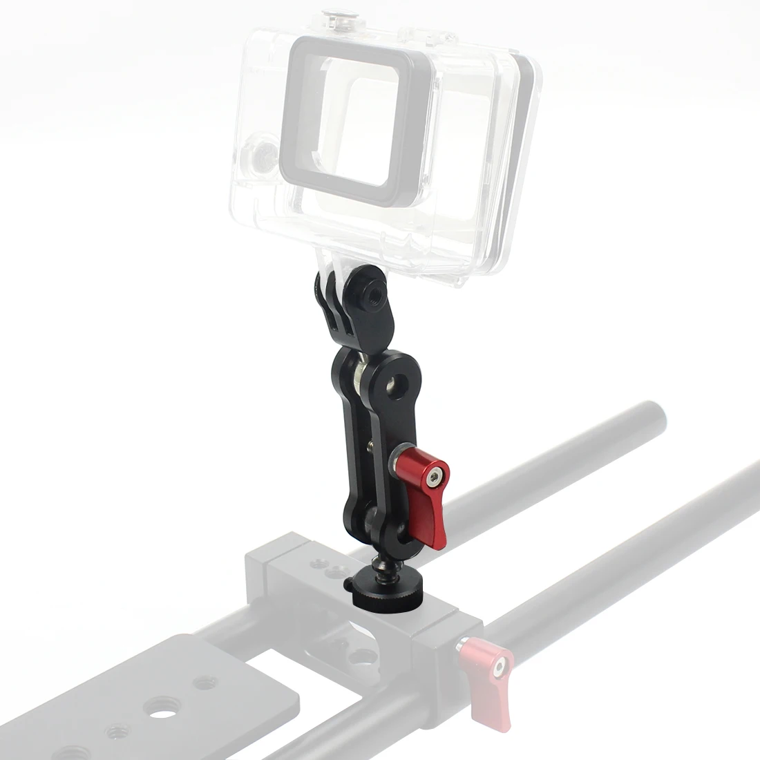 Aluminium Mini Magic Arm Stativhalterung 1/4 Adapter Blitzschuh Kugelkopf Monitorhalter für GoPro 13 12 für DJI Osmo 360 Videokamera – Detail 8