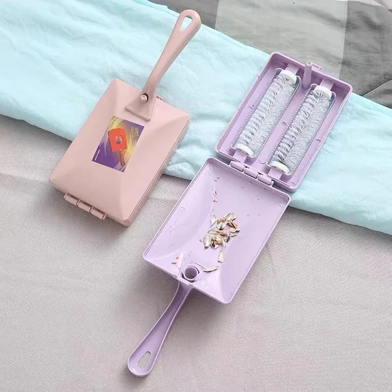 Carpet Crumbs Table Brush Manual Crumb Cleaner Handheld Double Roller Sweepers Home Bedroom Office Carpet Debris Brush Sofa carpet floor sweeper