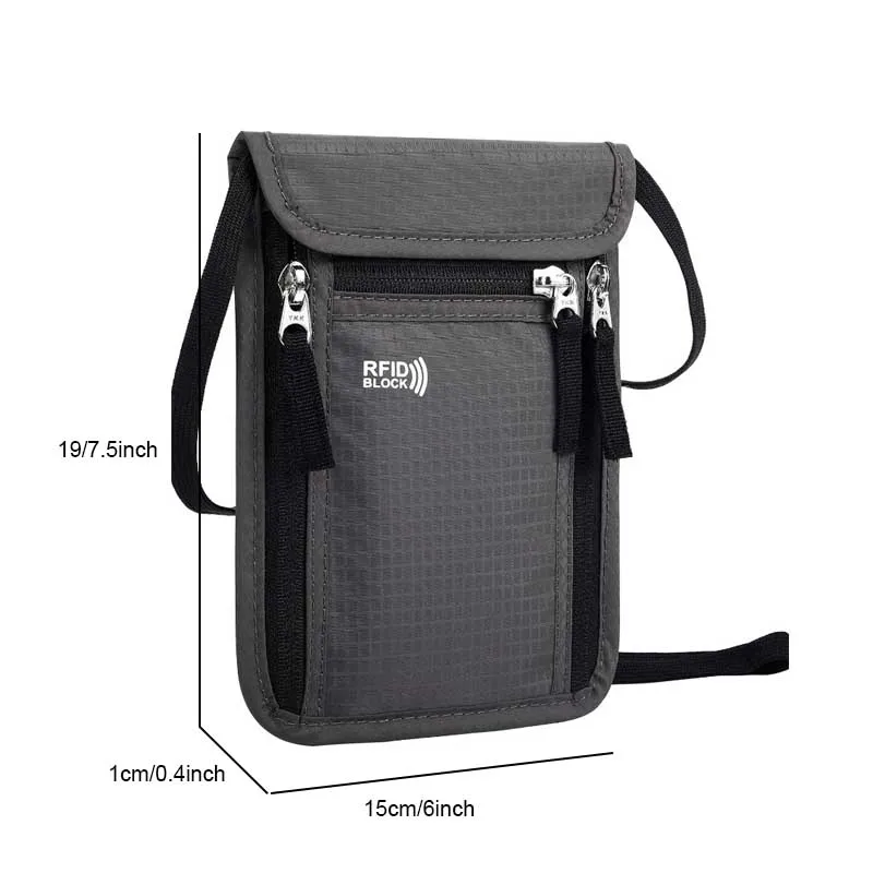 Custodia da viaggio Portafoglio da collo Porta passaporto per famiglia Custodia organizer con blocco RFID Portafoglio per passaporto Portafoglio da viaggio Accessori da viaggio - immagine 4