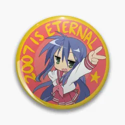 Lucky Star Konata Customizable Soft Button Pin - Creative Cartoon Brooch and Fashionable Gift Accessory - 44mm(1.7in)