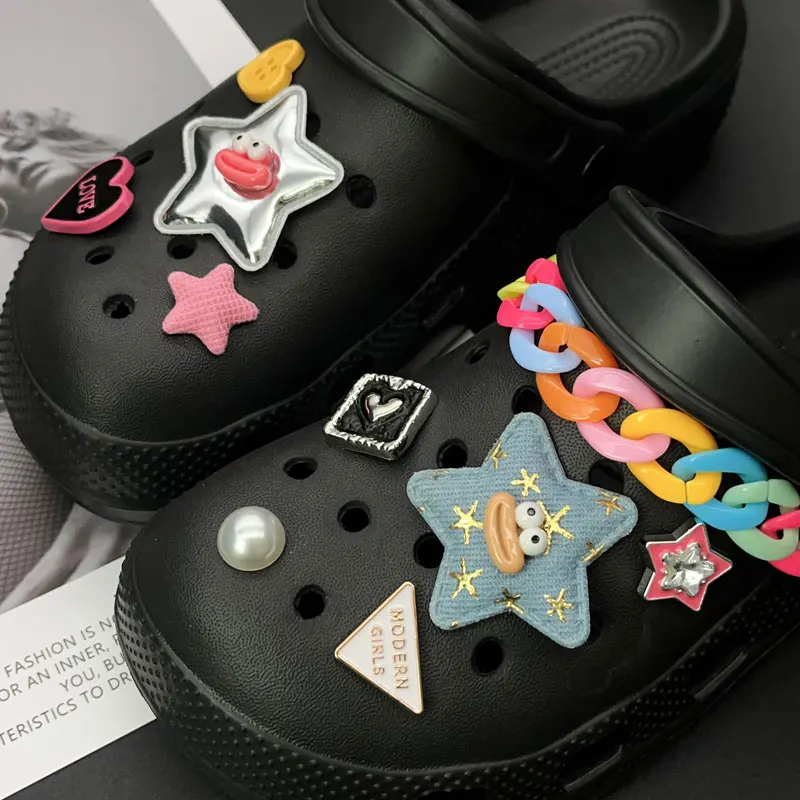 1set Croc Sandals Crystal Diamond Accessories DIY Shoes Charms Decor Girls Gift - Foto 10