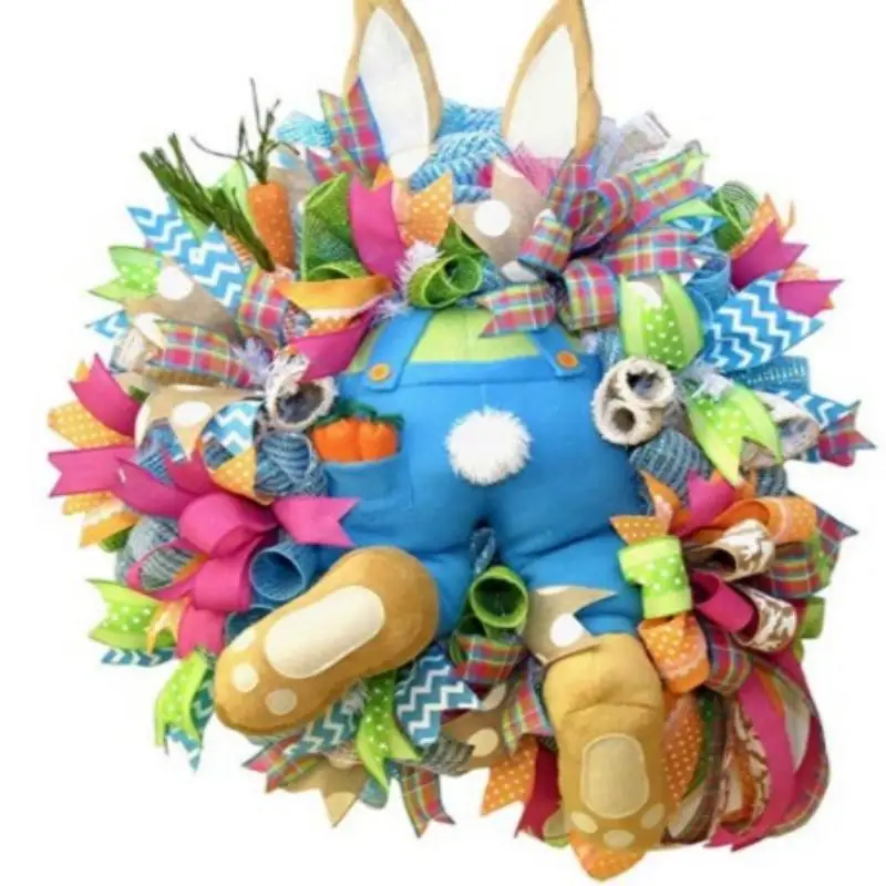 

1 шт., декоративный венок с пасхальным кроликом