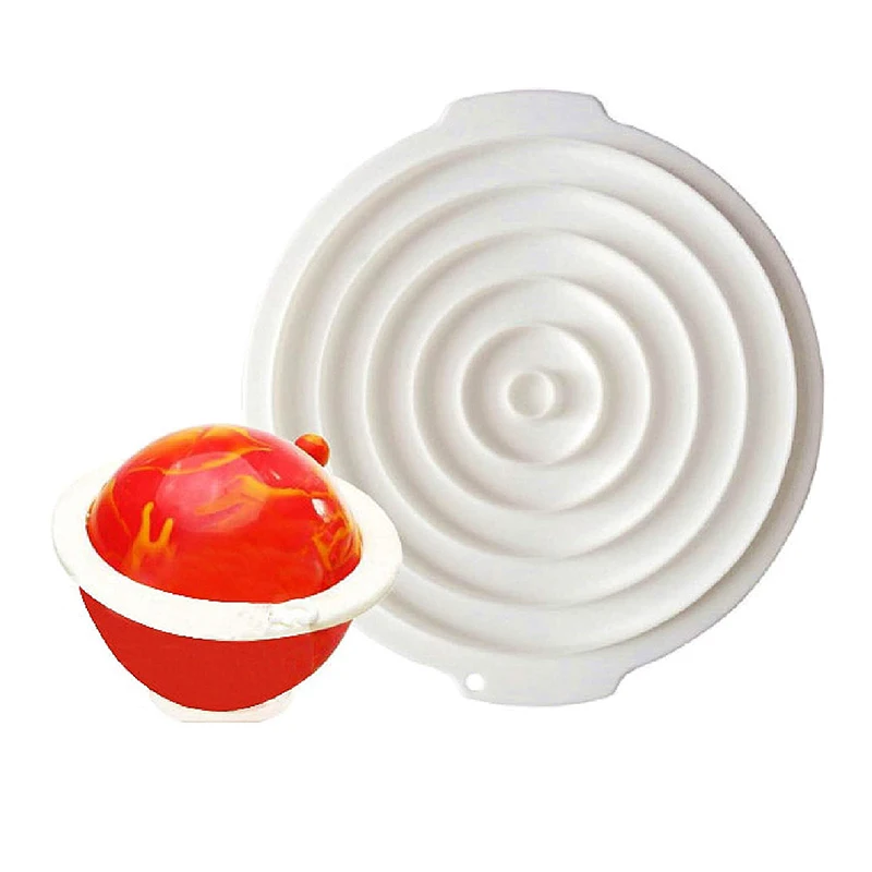 

Silicone Chocolate Ring Mold Planet Cake Base Halo Different Size Circle Mould Fondant Candy Clay Keychain Jewelry Decorating