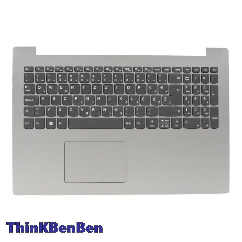 

Словенская клавиатура SI, Платиновый, серый, верхний корпус, подставка для рук, чехол для ноутбука Lenovo ideapad 330 15 ARR ICN 5CB0R26445