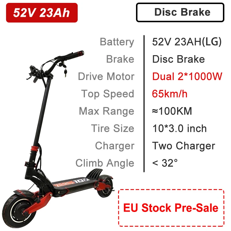 Electric Scooter Double Motor | Zero 10x Electric Scooter | Electric  Scooter 52v - Free - Aliexpress