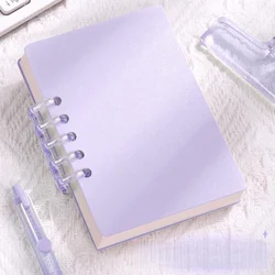 Compact Multi - Color Loose Leaf Pocket Notebook with 80 Pages - A7 (PURPLE)