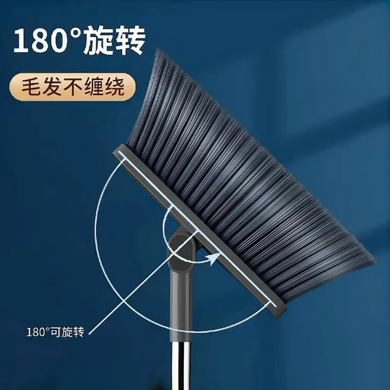 Household folding broom broom dustpan set Soft brush whisk broom strip non-stick hair sweeping cleaning and scraping 3